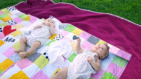 Twins on Quilt - Version 2